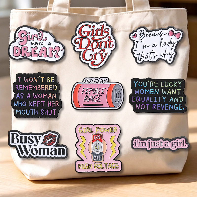 Jewelry Making History - Alfinetes de Esmalte Feministas para Mulheres